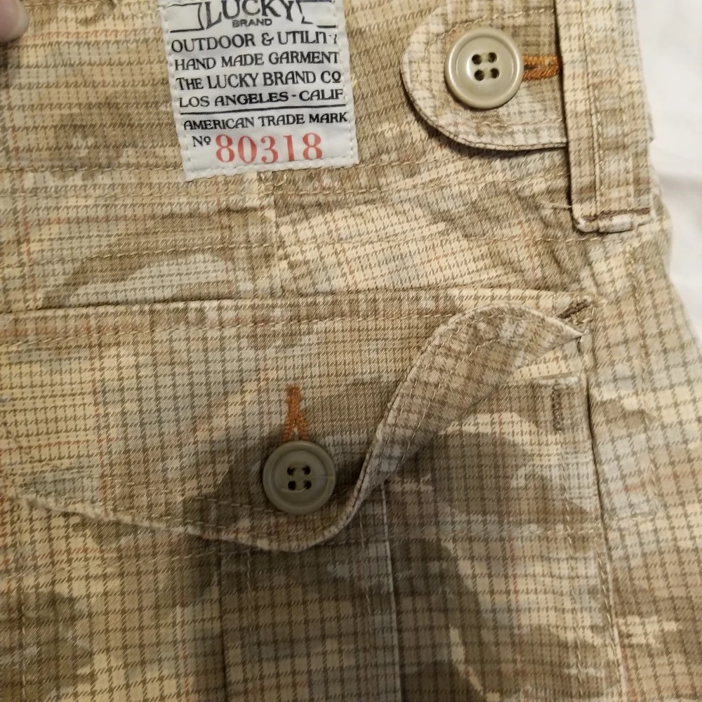Lucky Brand Gene Montesano Cotton Camo Design Cargo Shorts